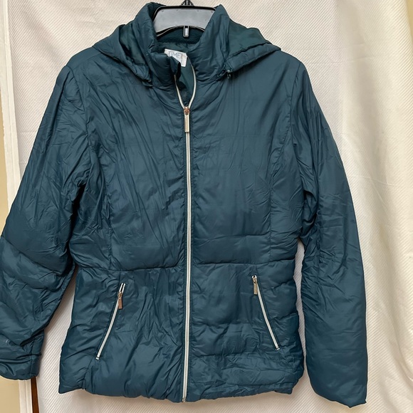 Time and Tru Jackets & Blazers - Time and Tru Dark Teal Puffer Jacket winter S